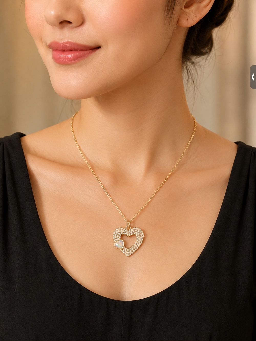 Heart Pendant Necklace  - Women's Jewelry